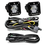 Baja Designs S1 Black Flush Mount LED Light Pod Reverse Kit (Wide Cornering; Clear) 
