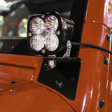 Baja Designs Squadron Pro A-Pillar Kit - '07-18 Wrangler JK (Spot; Clear) 