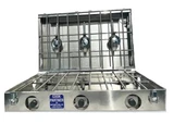 Partner Steel Aluminum Propane Camping Stove | 6 Burner 26 inch | Break Apart Hinge | Right Connection PARST-6B26H-R 