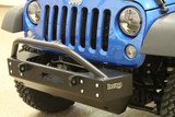 Rock Hard 4x4 Patriot Series Grille Width "Stubby" Front Bumper w/Lowered Winch Plate w/o Fog Lights for Jeep Wrangler JK 2007 - 2018 [RH-5002]