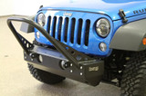 Rock Hard 4x4 Patriot Series Grille Width "Stubby" Stinger Front Bumper w/Lowered Winch Plate w/o Fog Lights for Jeep Wrangler JK 2007 - 2018 [RH-5008]