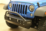  Rock Hard 4x4 Aluminum Patriot Series Grille Width "Stubby" Front Bumper for Jeep Wrangler JK 2007 - 2018 [RH-5041] 