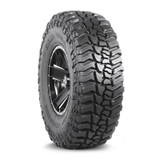 Asymmetrical tread pattern reduces noise, improves handling and ride