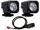 Ignite Motorcycle Kit, High/Low Flood Beam Pattern, Black Housing, Pair