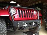 Fab Fours FMJ Stubby Winch Front Bumper Uncoated/Paintable w/Grill Guard [AWSL] JK07-B1856-B 