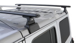 Rhino-Rack 18-21 Jeep Wrangler 4 Door SUV Vortex RLT600 2 Bar Backbone Roof Rack - Black JB0898