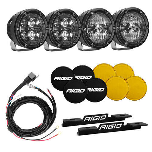 RIGID Industries 2021 Bronco A-Pillar Light Kit with a set of 360 Spot and a set 360 Drive Lights 