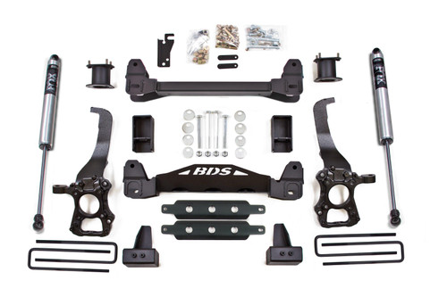 BDS Suspension 6 Inch Lift Kit | Ford F150 (15-20) 2WD | 5 Inch Block Kit / FOX 2.0 Performance Series 