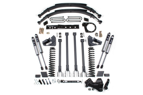 BDS Suspension 6 Inch Lift Kit | 4-Link Conversion | Ford F250/F350 Super Duty (17-19) 4WD | Diesel | Leaf Springs / FOX 2.0 Performance Series 