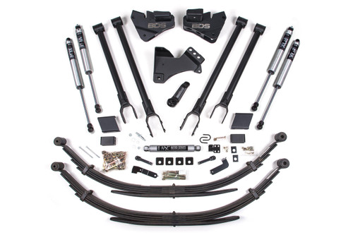 BDS Suspension 4 Inch Lift Kit | 4-Link Conversion | Ford F250/F350 Super Duty (17-19) 4WD | Diesel | Leaf Springs / FOX 2.0 Performance Series 