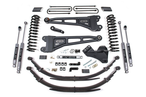 BDS Suspension 4 Inch Lift Kit w/ Radius Arm | Ford F250/F350 Super Duty (17-19) 4WD | Gas | Leaf Springs / NX2 Nitro Series 