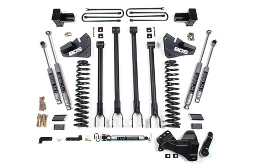 BDS Suspension 5 Inch Lift Kit w/ 4-Link | Ford F250/F350 Super Duty (20-22) 4WD | Gas | 4 Inch Block Kit / NX2 Nitro Series 