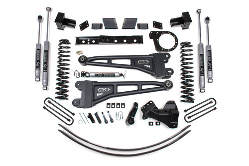 6 Inch Lift Kit w/ Radius Arm | Ford F250/F350 Super Duty (17-19) 4WD | Diesel | 5 Inch Block w/ 2 Leaf Main / NX2 Nitro Series