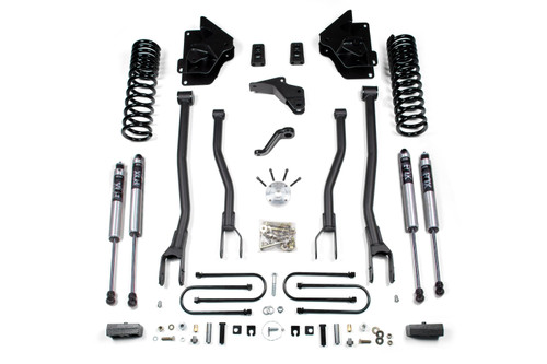 BDS Suspension 4 Inch Lift Kit w/ 4-Link | Ram 3500 (13-18) 4WD | Gas | 2 Inch Block Kit / FOX 2.0 Performance Series 