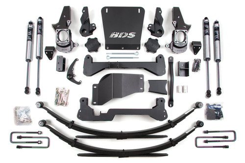 7 Inch Lift Kit | Chevy Silverado or GMC Sierra 2500HD/3500 (01-10) 4WD | Leaf Springs / FOX 2.0 Performance Series / Standard Knuckle