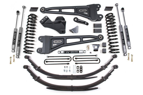 BDS Suspension 6 Inch Lift Kit w/ Radius Arm | Ford F250/F350 Super Duty (05-07) 4WD | Gas | 6 Inch Leaf Springs / NX2 Nitro Series 