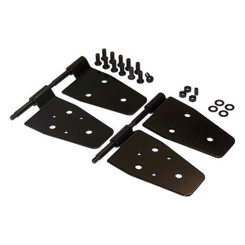 Black Door Hinge Set for Jeep YJ Wrangler w/ Half Doors & TJ Wrangler; 4 Hinges