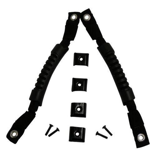 RT Offroad Door Handle Set, Left and Right, Black, Rubber Grips and Hardware 