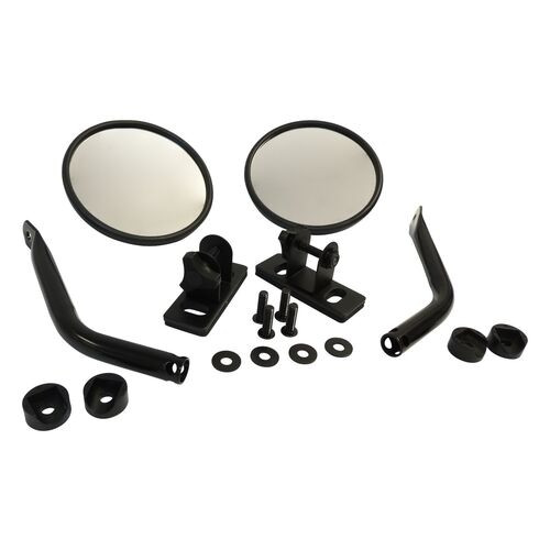 Quick Release Mirror Set w/ Relocation Brackets for Jeep JK, TJ, YJ, CJ-7, CJ-8