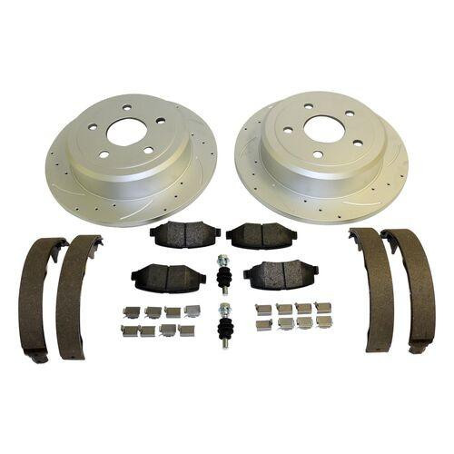 RT Offroad Rear Performance Brake Kit for Jeep 07-18 JK Drilled & Slotted Rotors & Hardware 