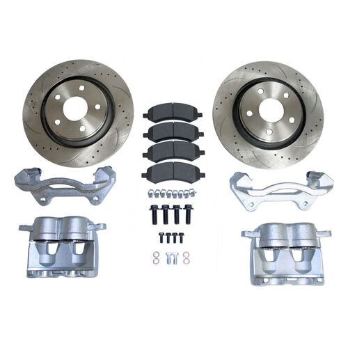 Front Big Brake Kit w/ 13" Drilled & Slotted Rotors for 07-18 Jeep JK Wranglers