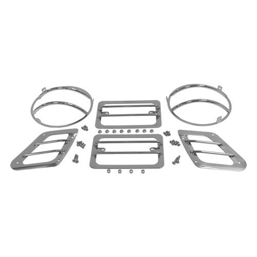 Six Piece Stainless Steel Headlight / Tail Light Guard Set for Jeep TJ Wrangler