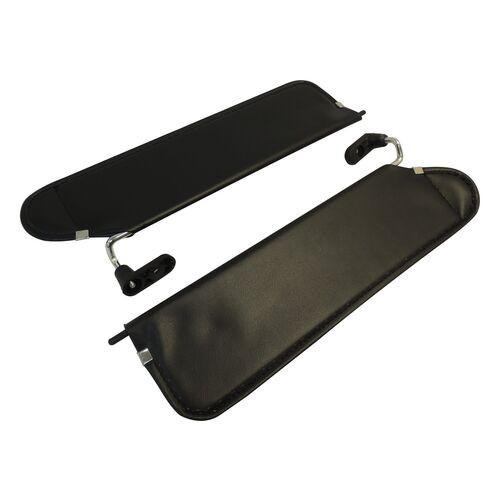 RT Offroad Black Sun Visor Set for 2003-2006 Jeep TJ Wrangler; Set of 2 