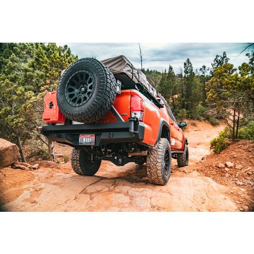 3rd Gen Tacoma Swing Arm Rear Bumper Dual Swing Arm Angled Tire Carrier Bare Metal 16-Pres Toyota Tacoma CBI Offroad