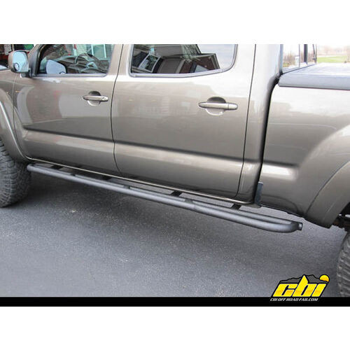 T2/T3 Toyota Tacoma Classic Bolt On Rock Sliders 2016+ Shortbed DOM Upgrade Drawn Over Mandrel Bare Metal CBI Offroad