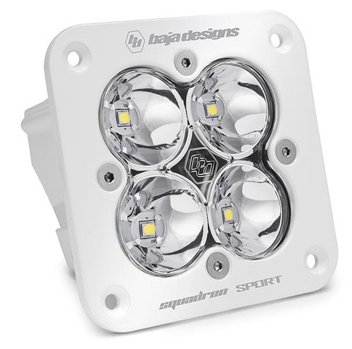 Flush Mount LED Light Pod White Clear Lens Spot Pattern Squadron Sport Baja Designs