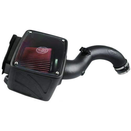 S B Products Cold Air Intake For 04-05 Chevrolet Silverado GMC Sierra V8-6.6L LLY Duramax Cotton Cleanable Red S&B 
