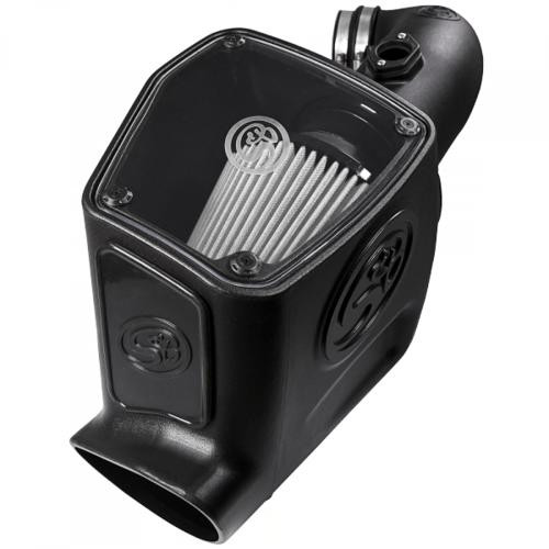 S B Products Cold Air Intake For 08-10 Ford F250 F350 V8-6.4L Powerstroke Dry Extendable White S&B 