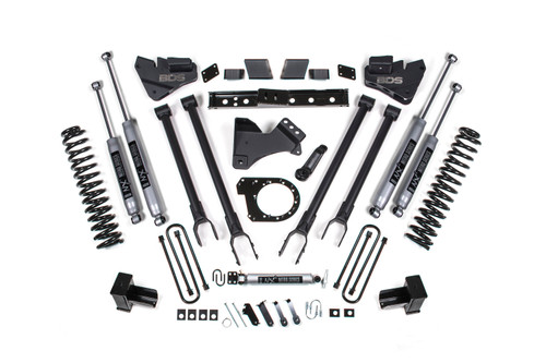6 Inch Lift Kit | 4-Link Conversion | Ford F250/F350 Super Duty (17-19) 4WD | Diesel | 5 Inch Block w/ 2 Leaf Main / NX2 Nitro Series