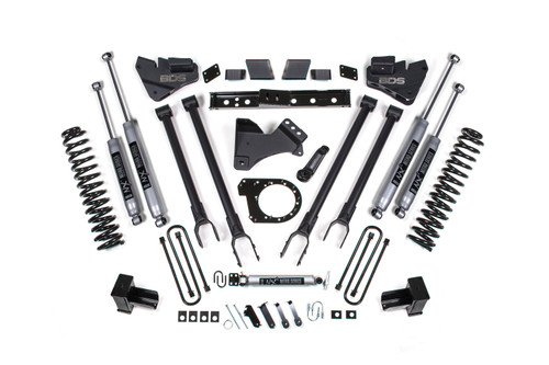 BDS Suspension 6 Inch Lift Kit | 4-Link Conversion | Ford F250/F350 Super Duty (17-19) 4WD | Diesel | 5 Inch Block w/ 2 Leaf Main / NX2 Nitro Series 