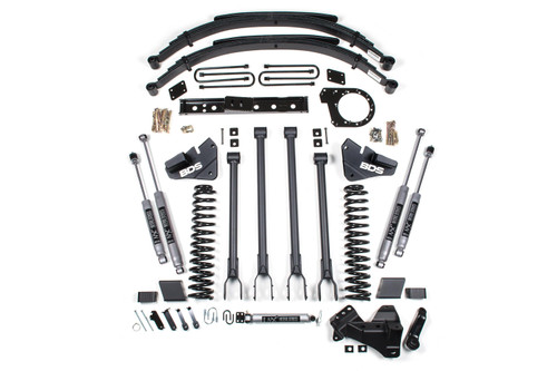BDS Suspension 6 Inch Lift Kit | 4-Link Conversion | Ford F250/F350 Super Duty (17-19) 4WD | Diesel | Leaf Springs / NX2 Nitro Series 