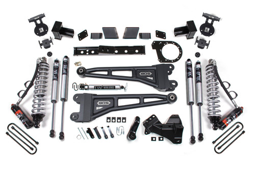 BDS Suspension 6 Inch Lift Kit w/ Radius Arm | FOX 2.5 Performance Elite Coil-Over Conversion | Ford F250/F350 Super Duty (17-19) 4WD | Diesel | 5 Inch Block w/ 3 Leaf Main / FOX 2.0 Performance Series 
