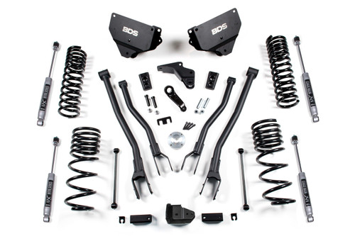BDS Suspension 4 Inch Lift Kit w/ 4-Link | Ram 2500 (14-18) 4WD | Diesel | NX2 Nitro Series 