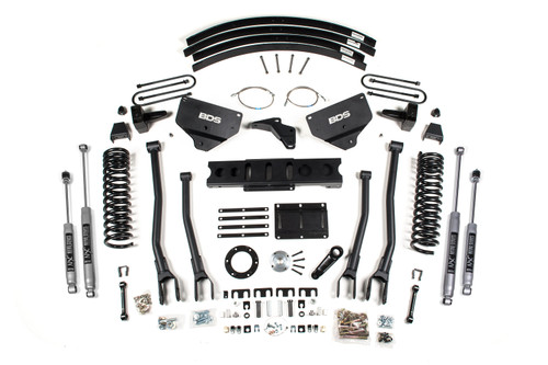8 Inch Lift Kit w/ 4-Link | Ram 3500 (13-18) 4WD | Diesel | 5 Inch Block Kit and Add-A-Leaf / 6 Bolt / NX2 Nitro Series