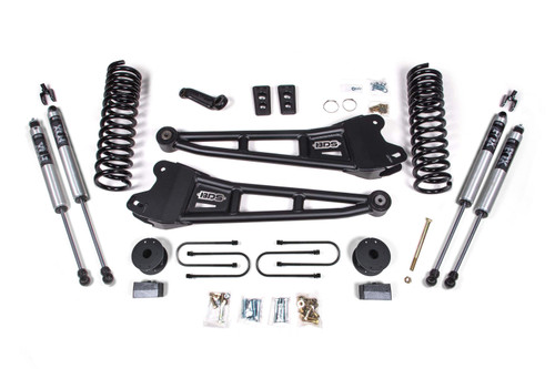 BDS Suspension 4 Inch Lift Kit w/ Radius Arm | Ram 3500 w/ Rear Air Ride (13-18) 4WD | Gas | FOX 2.0 Performance Series 