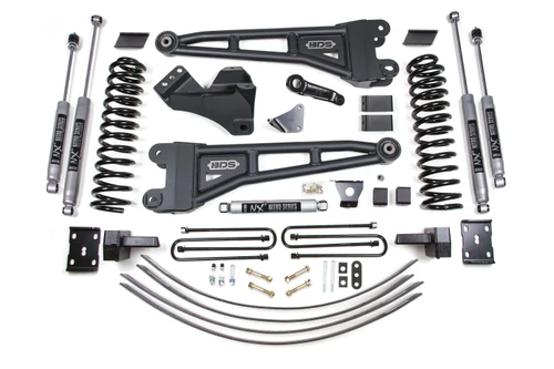 BDS Suspension 6 Inch Lift Kit w/ Radius Arm | Ford F250/F350 Super Duty (05-07) 4WD | Gas | 4 Inch Block Kit + Add-A-Leaf w/ Overload / NX2 Nitro Series 