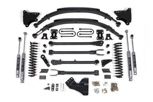 BDS Suspension 4 Inch Lift Kit w/ 4-Link | Ford F250/F350 Super Duty (05-07) 4WD | Gas | Leaf Springs / NX2 Nitro Series 