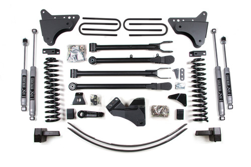 6 Inch Lift Kit w/ 4-Link | Ford F250/F350 Super Duty (05-07) 4WD | Diesel | 5 Inch Block Kit + Add-A-Leaf w/ Overload / NX2 Nitro Series