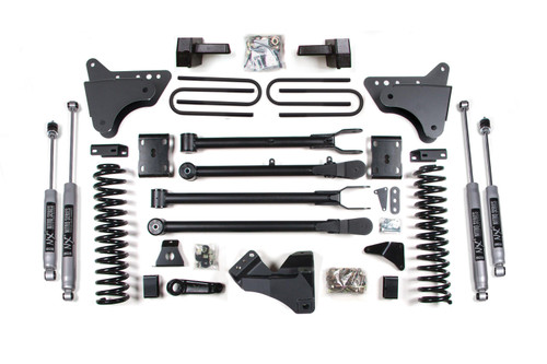 BDS Suspension 4 Inch Lift Kit w/ 4-Link | Ford F250/F350 Super Duty (11-16) 4WD | Gas | Block Kit / NX2 Nitro Series 