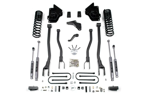 BDS Suspension 4 Inch Lift Kit w/ 4-Link | Ram 3500 (13-18) 4WD | Diesel | 3 Inch Block Kit / NX2 Nitro Series 