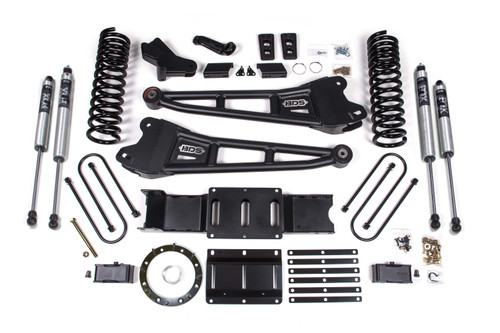BDS Suspension 4 Inch Lift Kit w/ Radius Arm | 2 Inch Rear Block | Ram 3500 (19-24) 4WD | Diesel | w/o Factory Rear Overload Leaf / 6 Bolt / FOX 2.0 Performance Series 