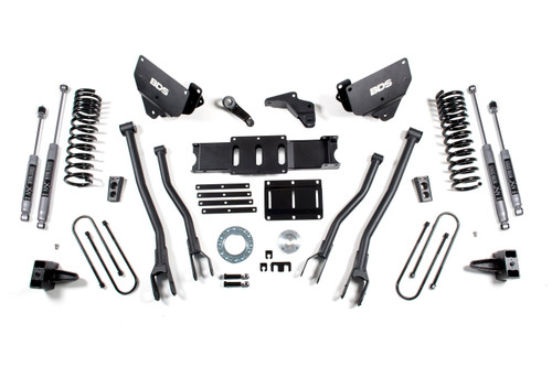 BDS Suspension 5.5 Inch Lift Kit w/ 4-Link | Ram 3500 (13-18) 4WD | Gas | 4 Inch Block Kit / FOX 2.5 Performance Elite 