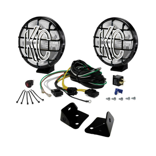 KC HiLiTES KC HiLITES 6in Apollo Pro Halogen - 2-Light System - Pillar Mount - 100W Spread Beam - for 07-18 Jeep JK K1397103 