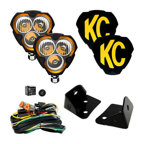 KC HiLiTES KC Hilites FLEX ERA 3 - 2-Light System - Pillar Mount - 40W Combo Beam - for Jeep JK K1397127 