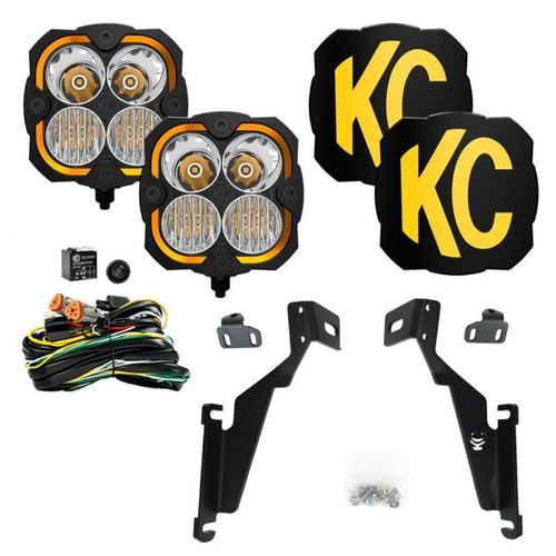 KC HiLiTES KC HiLITES FLEX ERA 4 - 2-Light System - Ditch Mount - 40W Combo Beam - for 15-20 Ford F-150/Raptor K1397145 