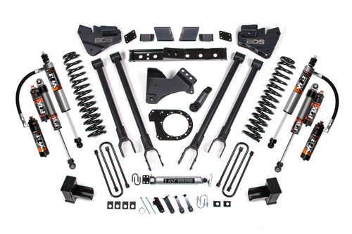 BDS Suspension 6 Inch Lift Kit | 4-Link Conversion | Ford F250/F350 Super Duty (17-19) 4WD | Diesel | 5 Inch Block w/ 3 Leaf Main / FOX 2.5 Performance Elite 